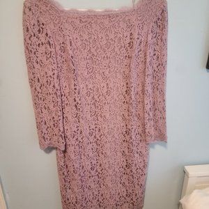 Light pink with purple hint lace dress